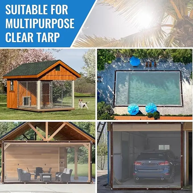 13' x 10' Clear Poly Tarp Heavy Duty Greenhouse Camping