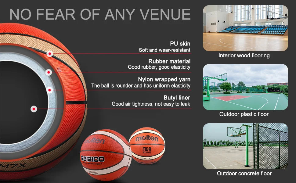 Molten Basketball Official Size 6 Size 7 Competition Basketball