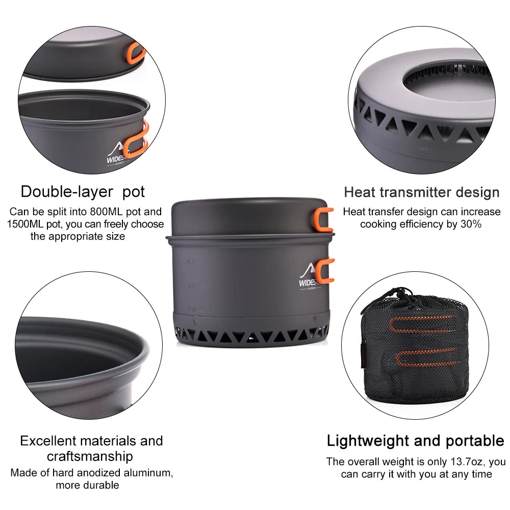 Outdoor Cooking Set Heat Cooker Travel Tableware
