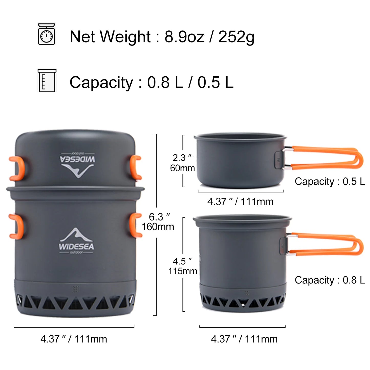 Outdoor Cooking Set Heat Cooker Travel Tableware