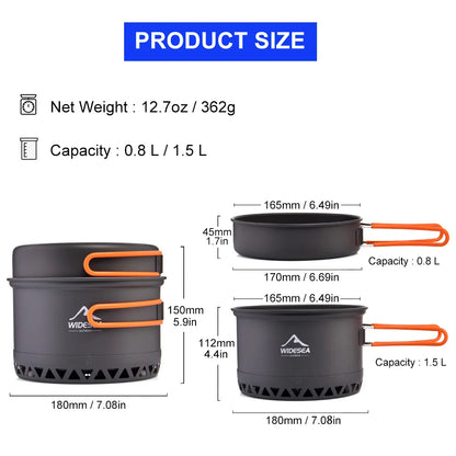 Outdoor Cooking Set Heat Cooker Travel Tableware