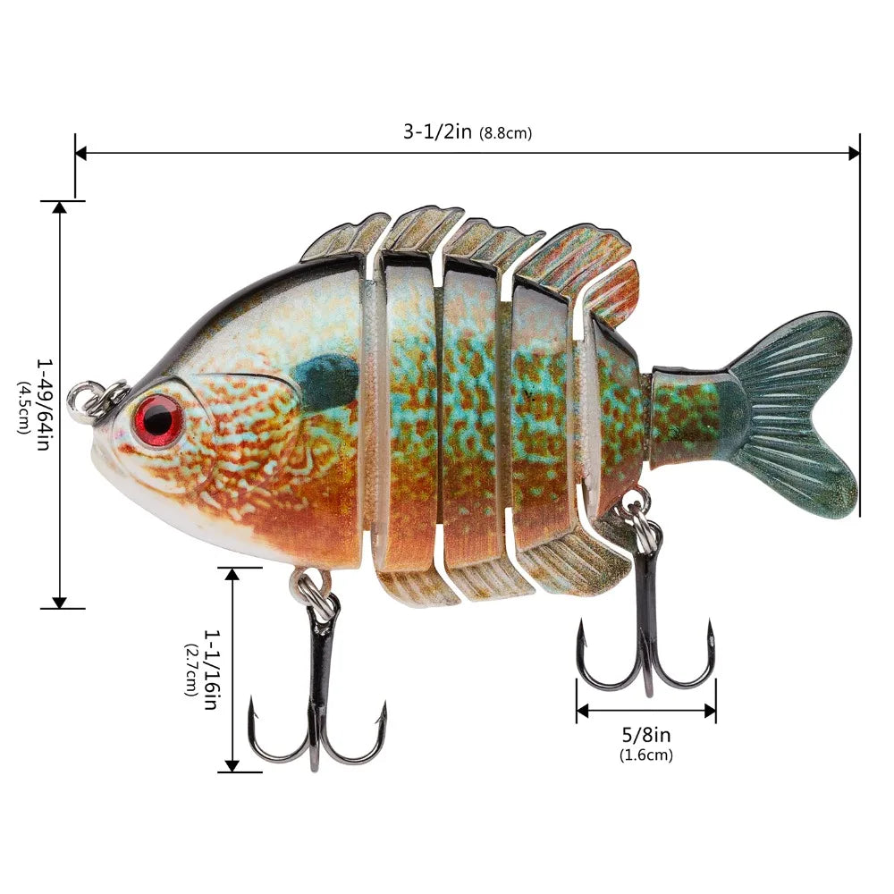 Bassdash SwimPanfish Multi Jointed Panfish Bluegill Swimbaits