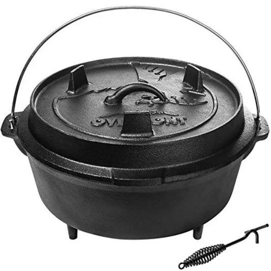 Camp Dutch Oven Pre Seasoned Cast Iron Lid