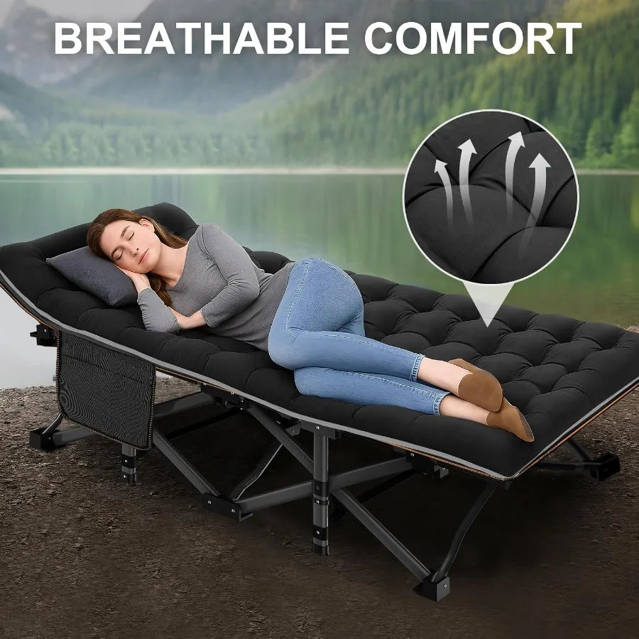 Camping Cot for Adult 28 Extra Wide Heavy-Duty