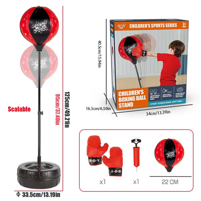 Freestanding Boxing Speed Ball with Gloves, Adjustable
