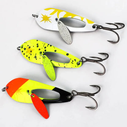 5Pcs Metal Spoon Fishing Lures with Treble Hooks