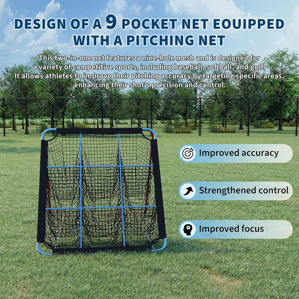 Baseball Softball Rebounder Net 9 Hole Strike Zone