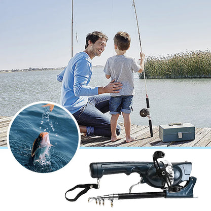 Portable Folding Telescopic Fly-Fishing Poles with Reel