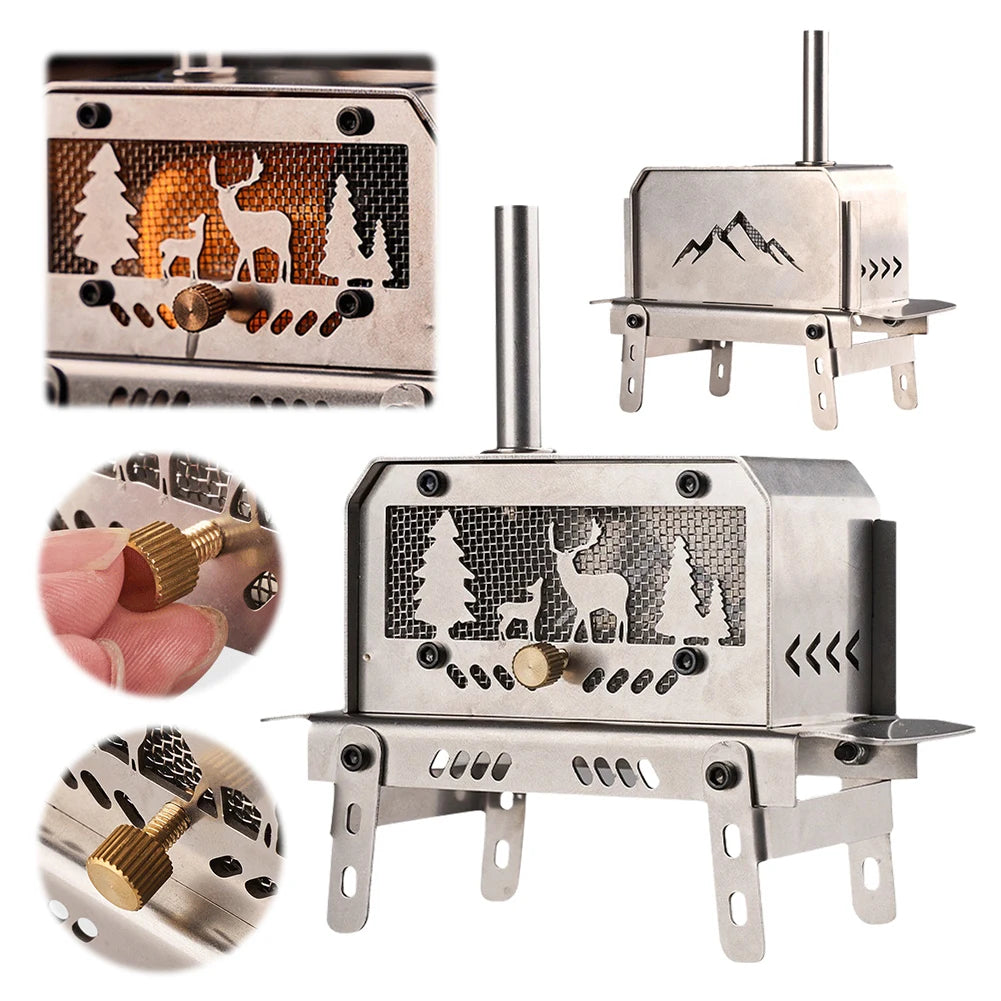 Wood Burning Stove Stainless Steel Camping