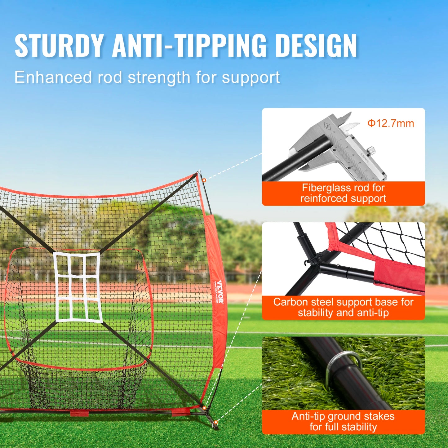 7ft x 7ft Portable Baseball Softball Practice Training Net