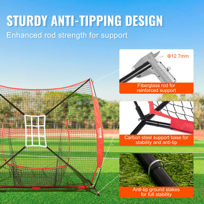 7ft x 7ft Portable Baseball Softball Practice Training Net