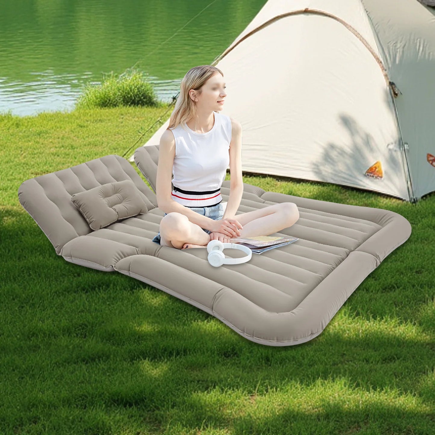 Inflatable SUV Air Mattress Complete Camping  Kit