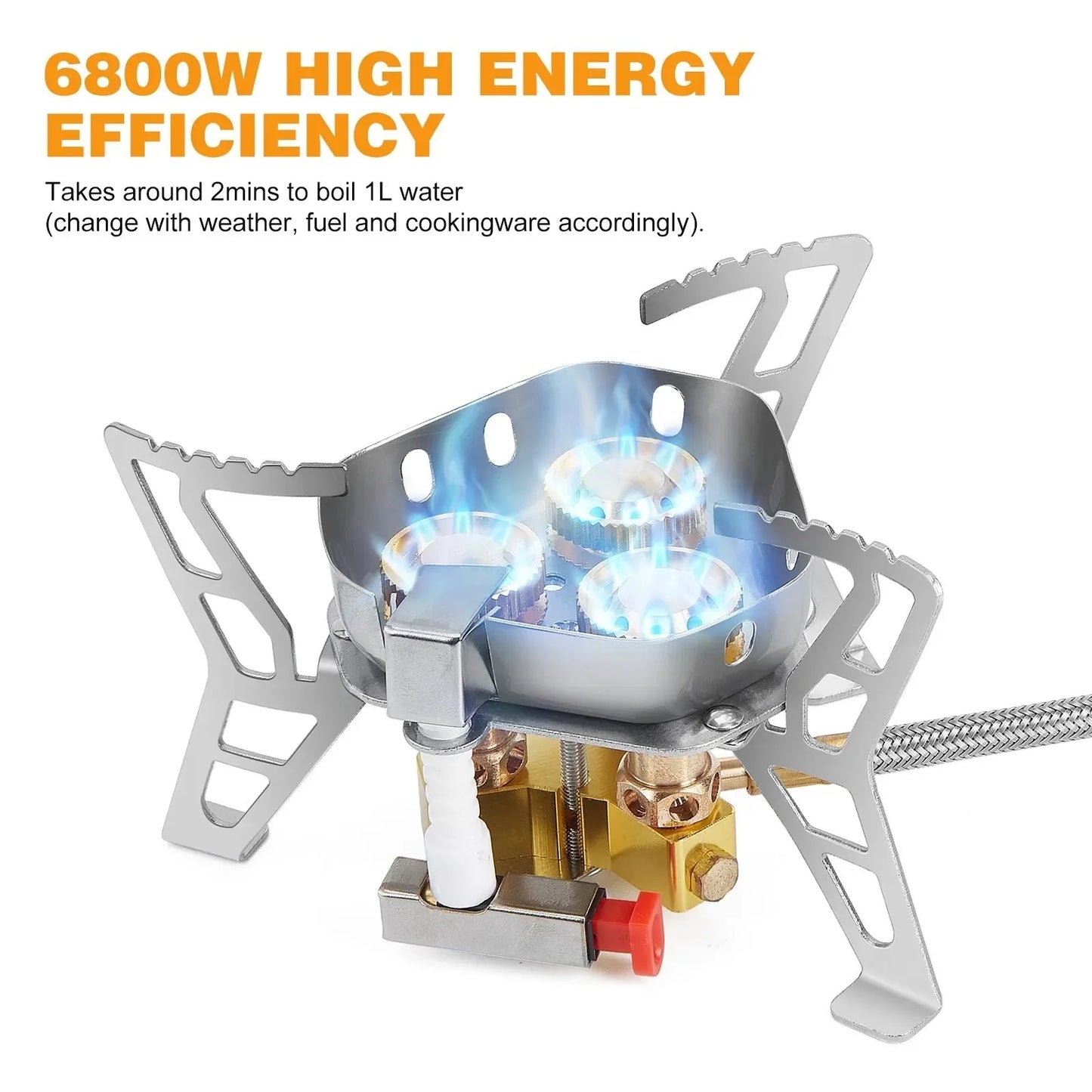 6800W Mini 3 Heads Gas Stove Portable Folding