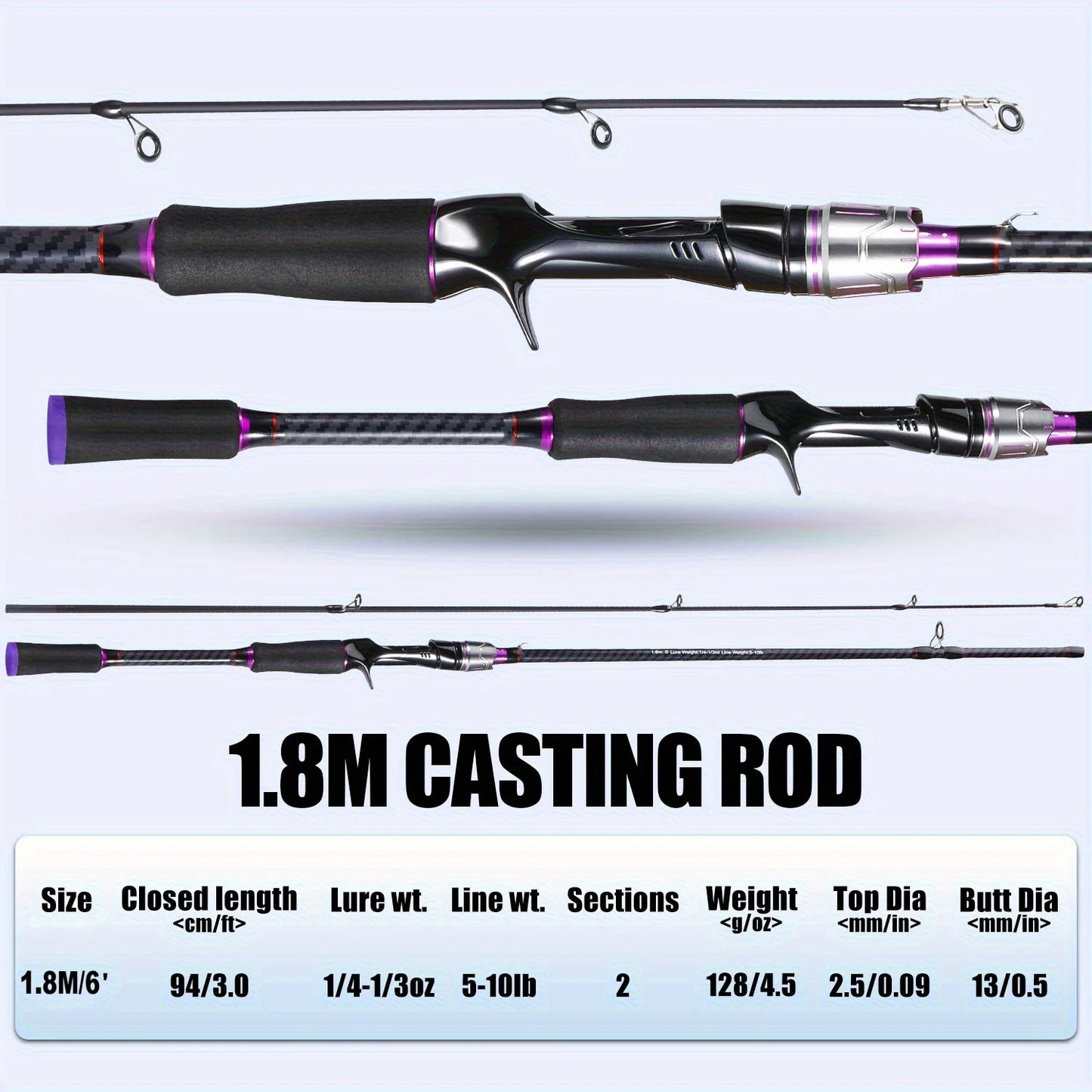 Telescopic Fishing Rod Carbon Fiber, Fast Action
