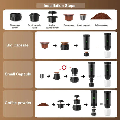 Portable Wireless Electric Espresso Coffee Machine For Travel