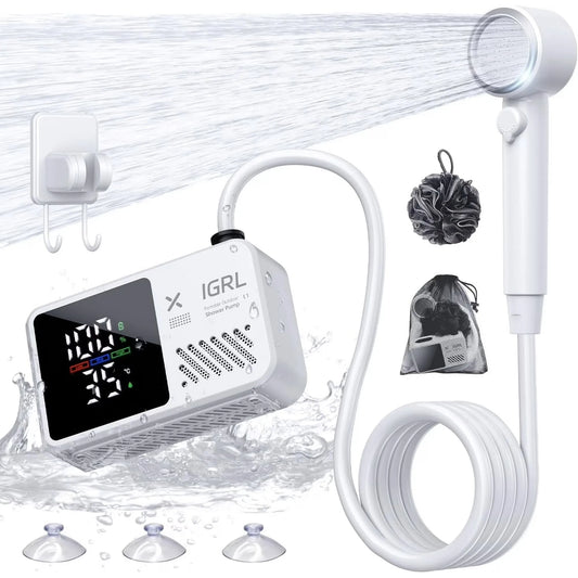 Portable Camping Shower 7800mAh Rechargeable Pump