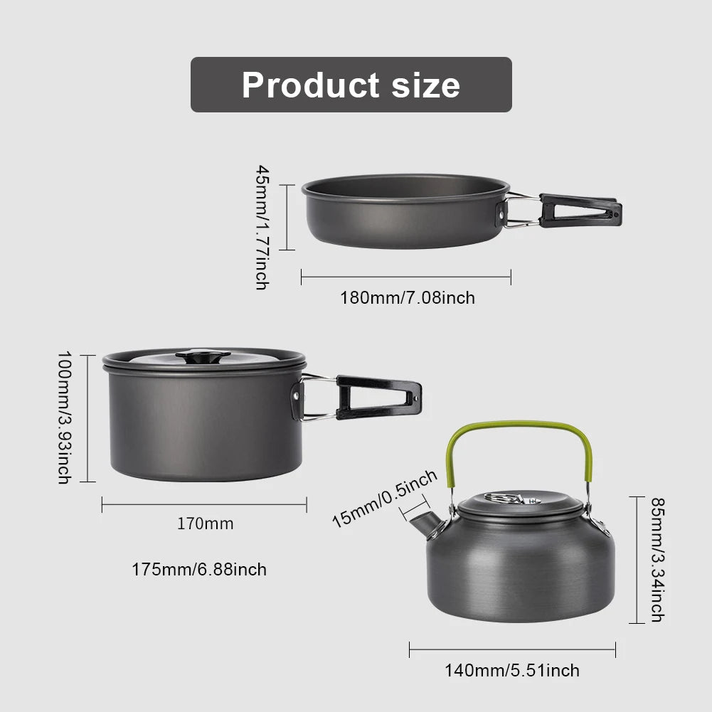 3PCS Outdoor Camping Pot Set