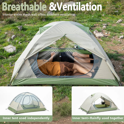 Camping Tent 2 Person Double Layer Waterproof Portable