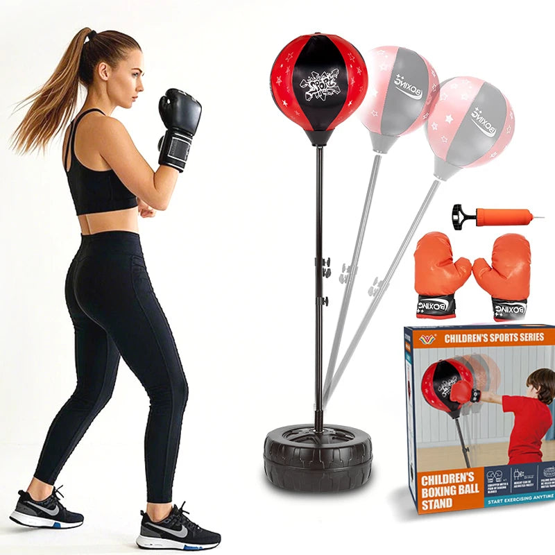 Freestanding Boxing Speed Ball with Gloves, Adjustable