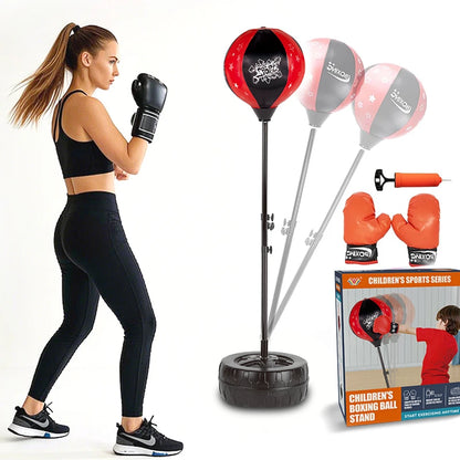 Freestanding Boxing Speed Ball with Gloves, Adjustable