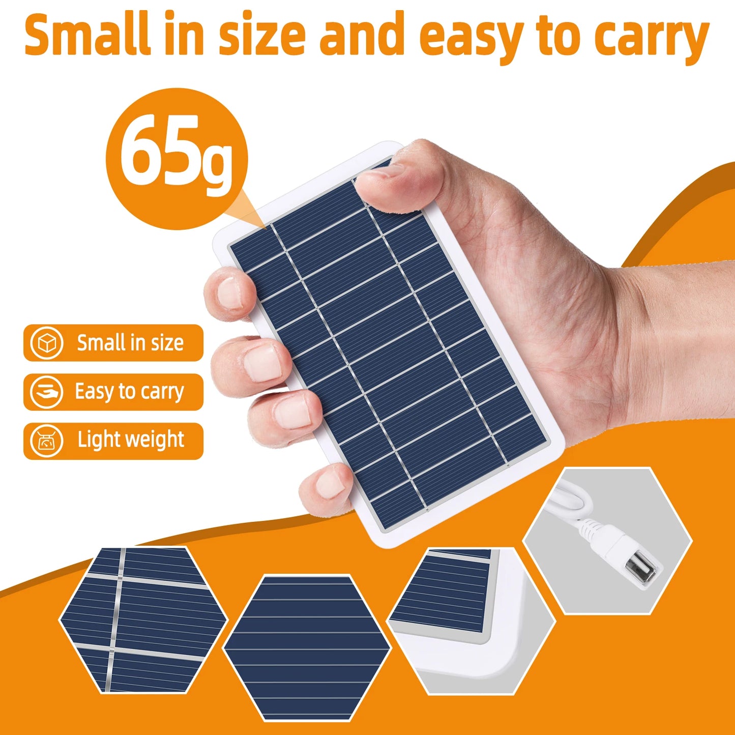 Solar Panel Waterproof Portable Battery Charging Bank