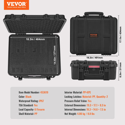 Waterproof Dustproof Hard Gun Case, Lockable Case