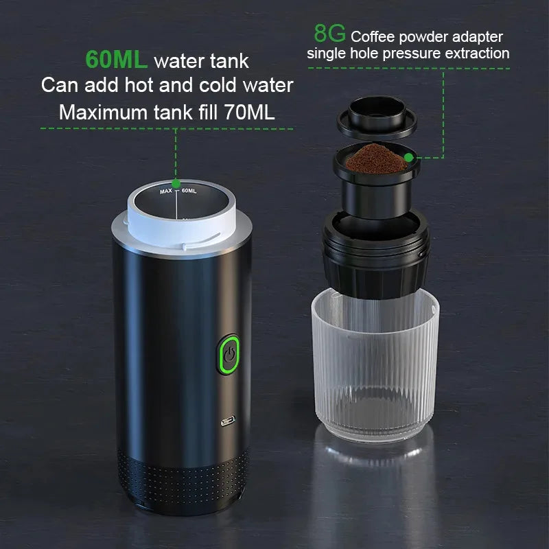 Portable Wireless Electric Espresso Coffee Machine For Travel