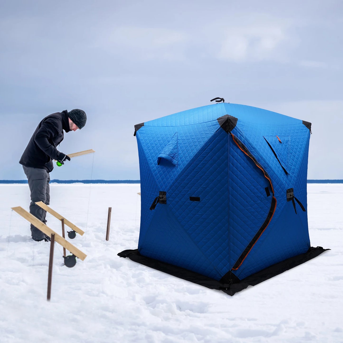 Ice Fishing Insulated Tent, 1-2 Person Shelter Portable