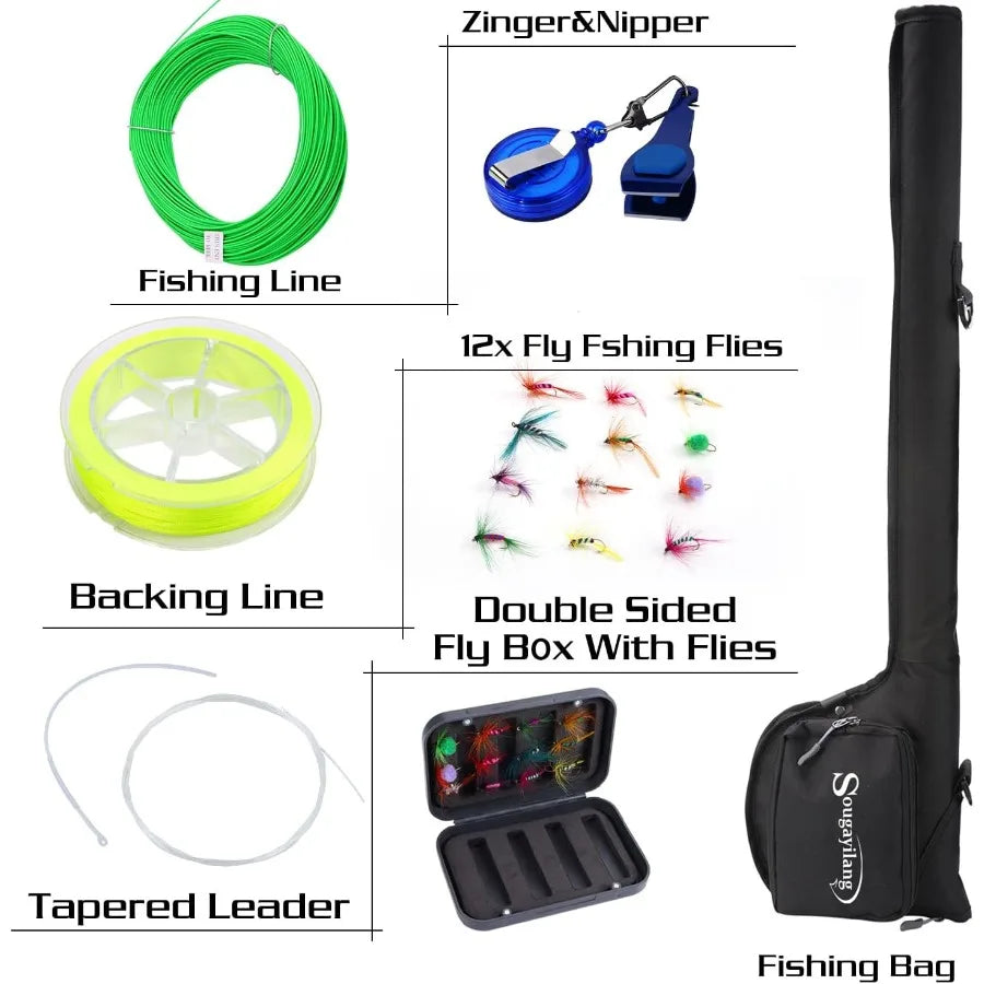 Fly Fishing Combo Starter Kit 9' Fly Rod