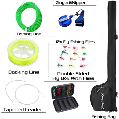 Fly Fishing Combo Starter Kit 9' Fly Rod
