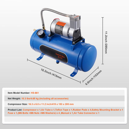 12V Air Compressor with Tank 120psi System