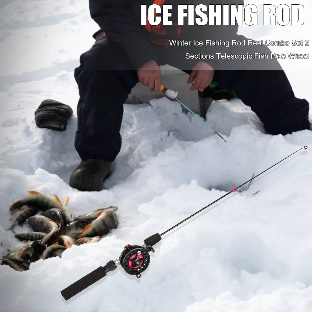 Ice Fishing Rod With Reel Folded Mini Telescopic