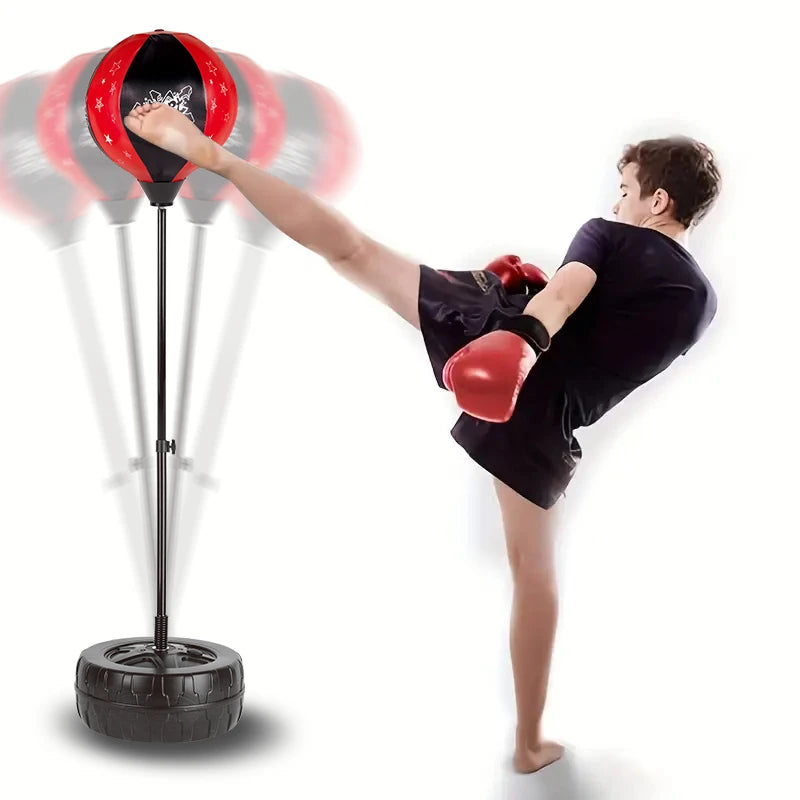Freestanding Boxing Speed Ball with Gloves, Adjustable