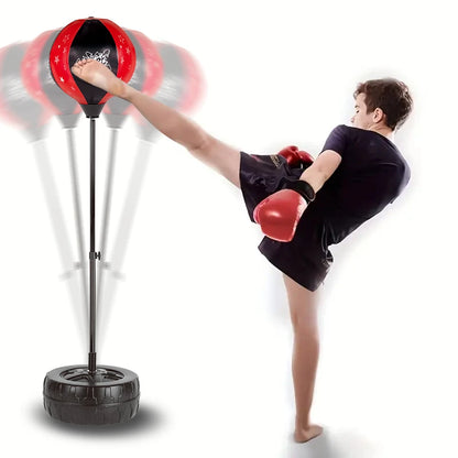 Freestanding Boxing Speed Ball with Gloves, Adjustable