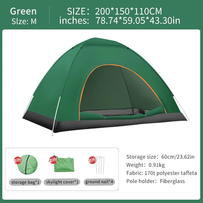2-3 Person Pop Up Tent Waterproof Automatic Camping