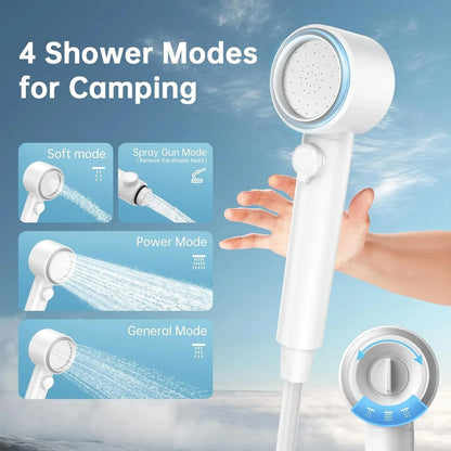 Portable Camping Shower 7800mAh Rechargeable Pump