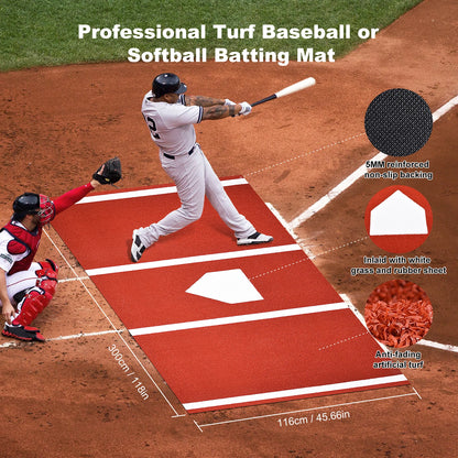 Baseball Practice Mat Anti-Slip with Home Plate