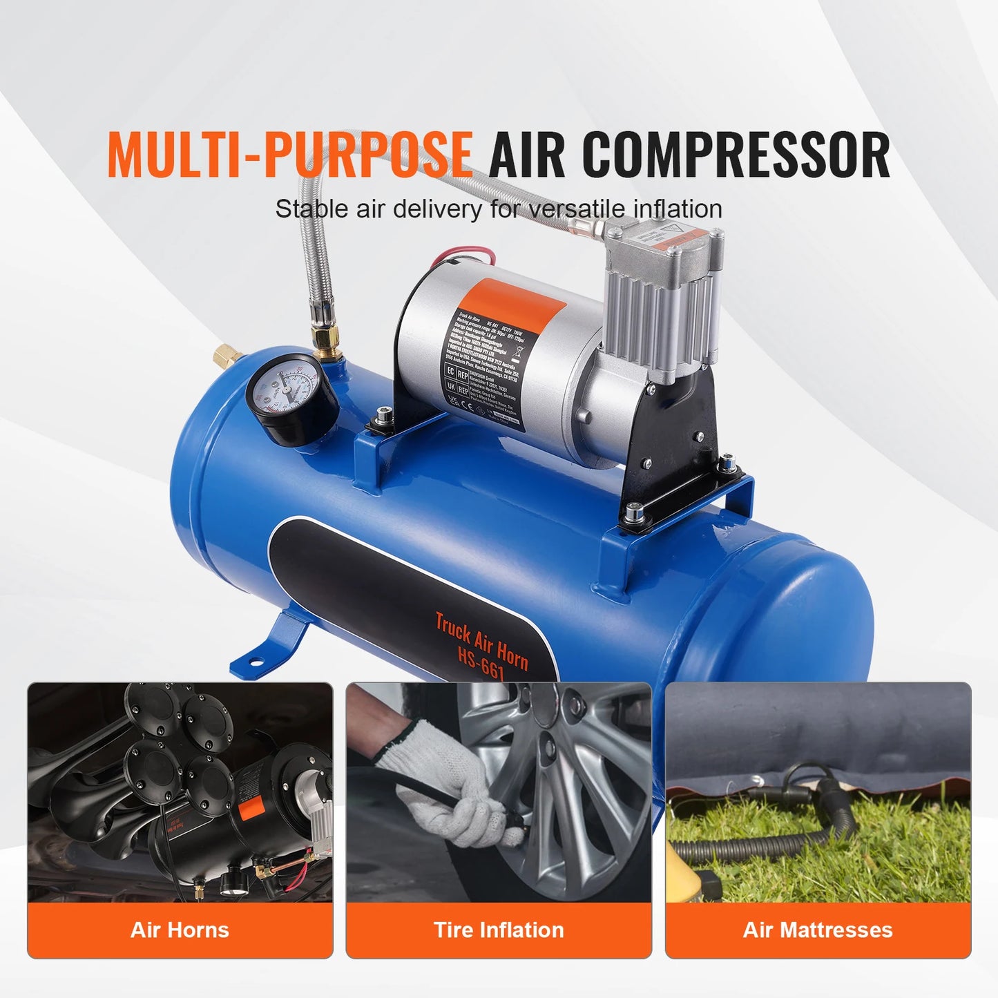 12V Air Compressor with Tank 120psi System