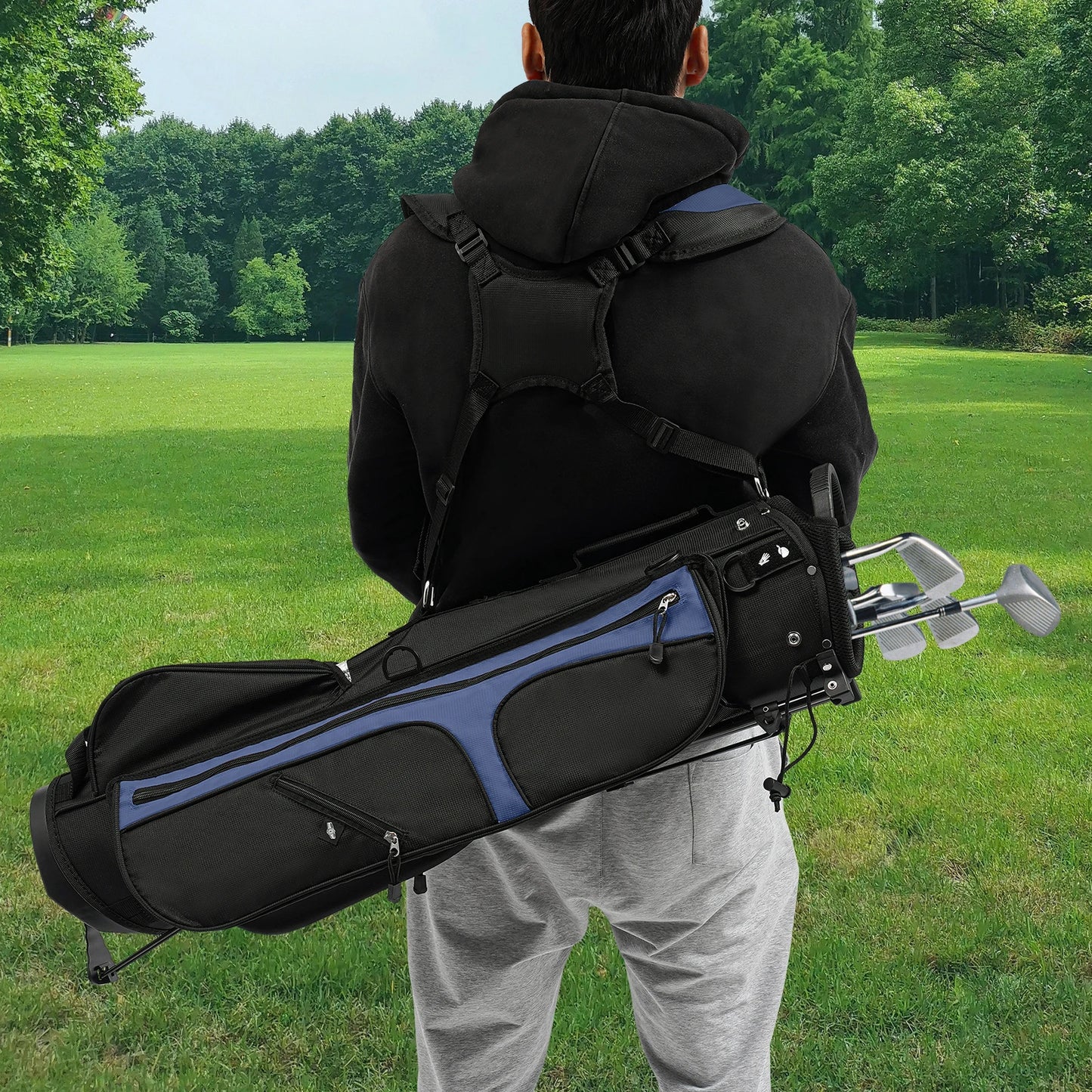 Portable Golf Stand Bag with Shoulder Strap