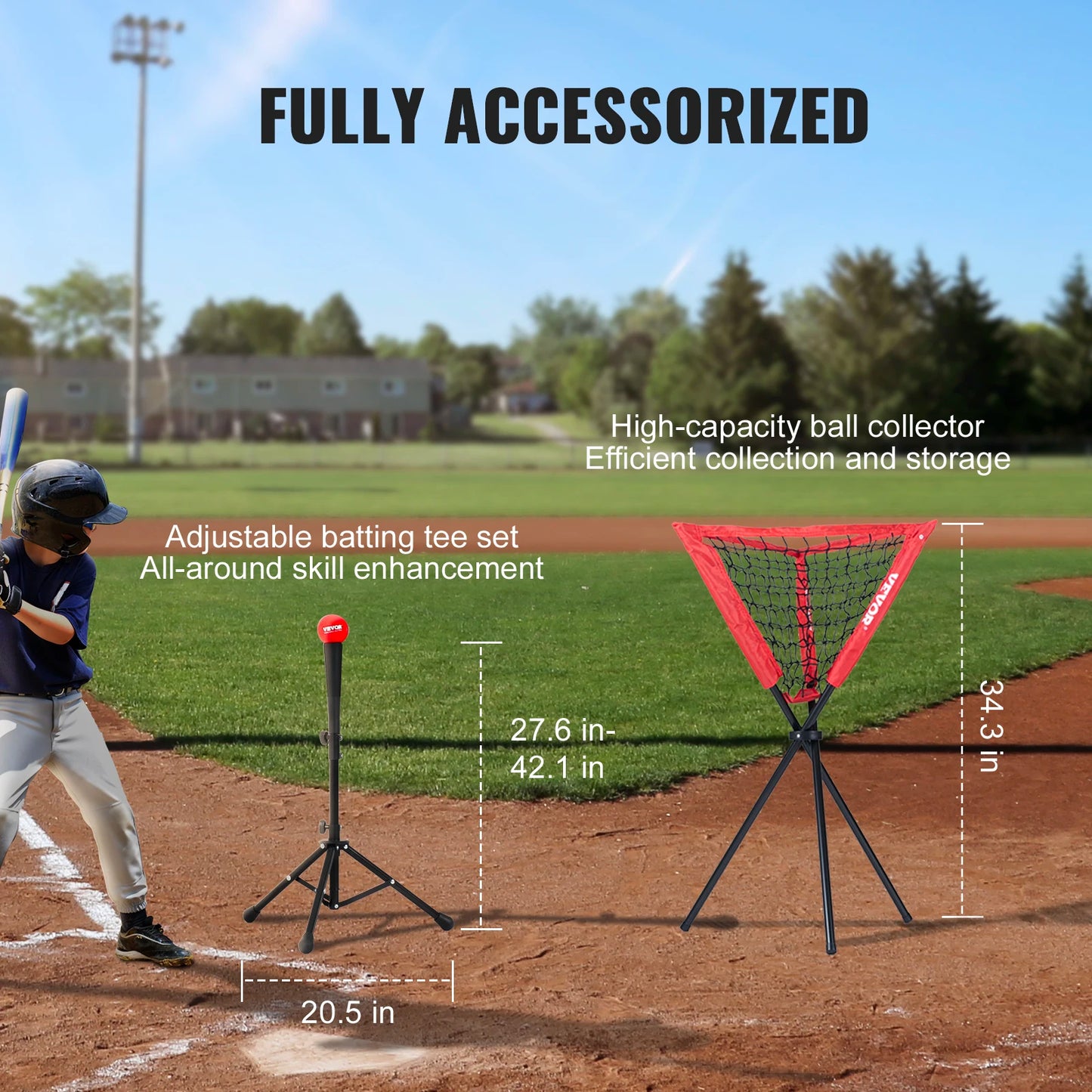 7ft x 7ft Portable Baseball Softball Practice Training Net