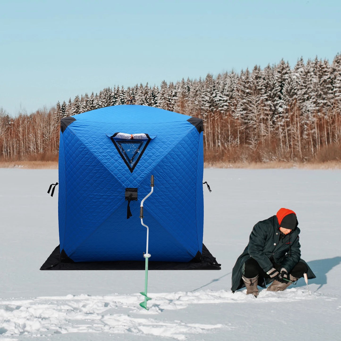 Ice Fishing Insulated Tent, 1-2 Person Shelter Portable