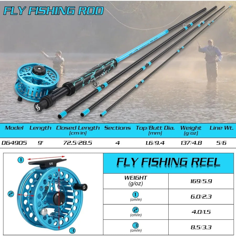 Fly Fishing Combo Starter Kit 9' Fly Rod
