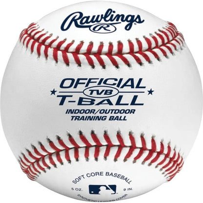 6 Pack Youth T-Ball Training Balls Soft Rubber Core
