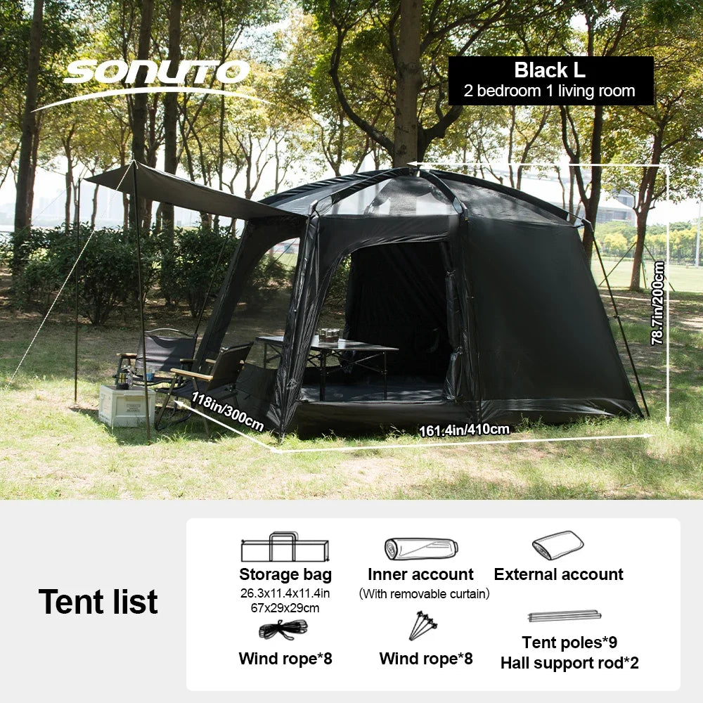 Large Family Tent 8-12 Person 2 Room Windproof