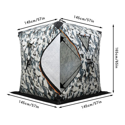 Ice Fishing Insulated Tent, 1-2 Person Shelter Portable