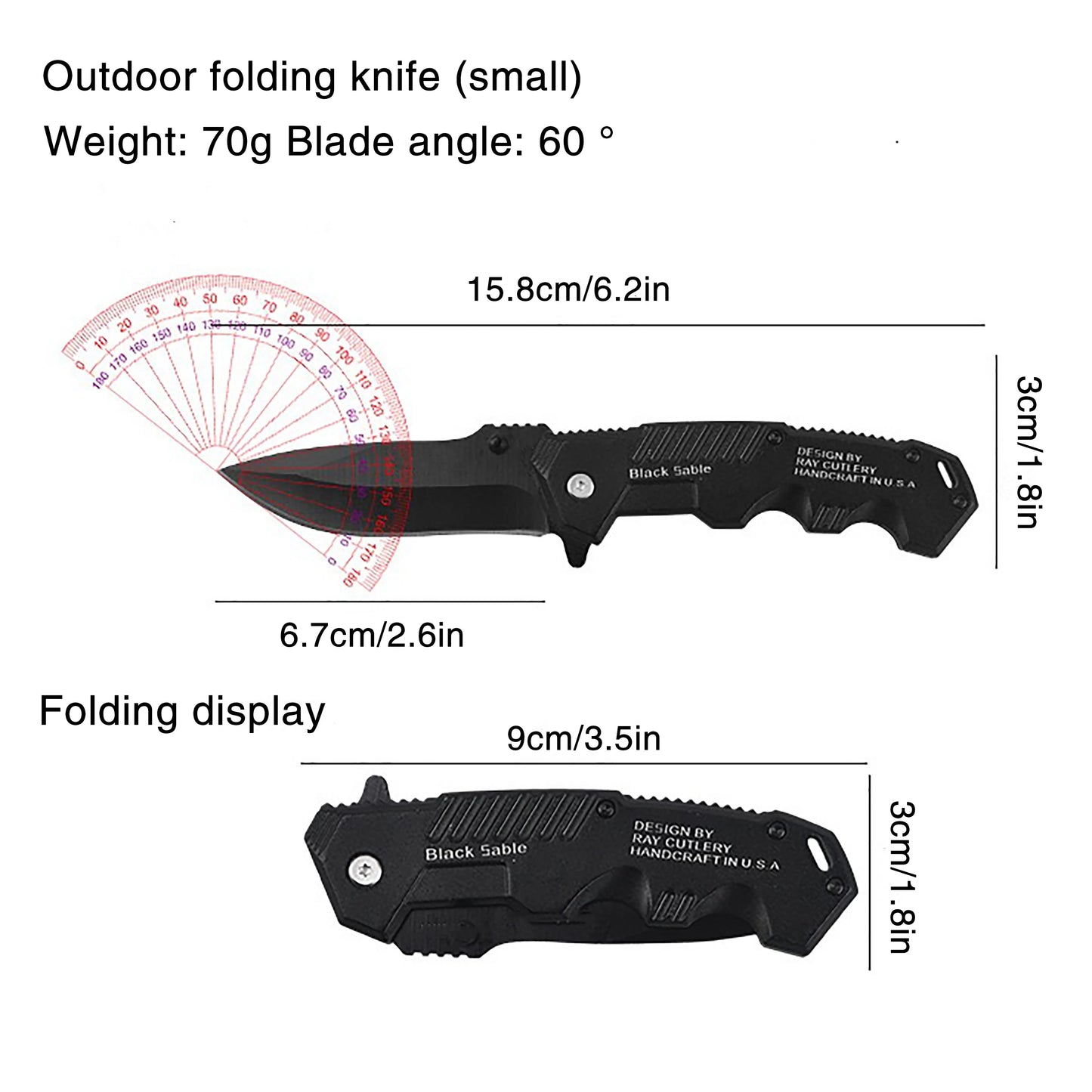 Folding knife, pocketknife with pocket clip