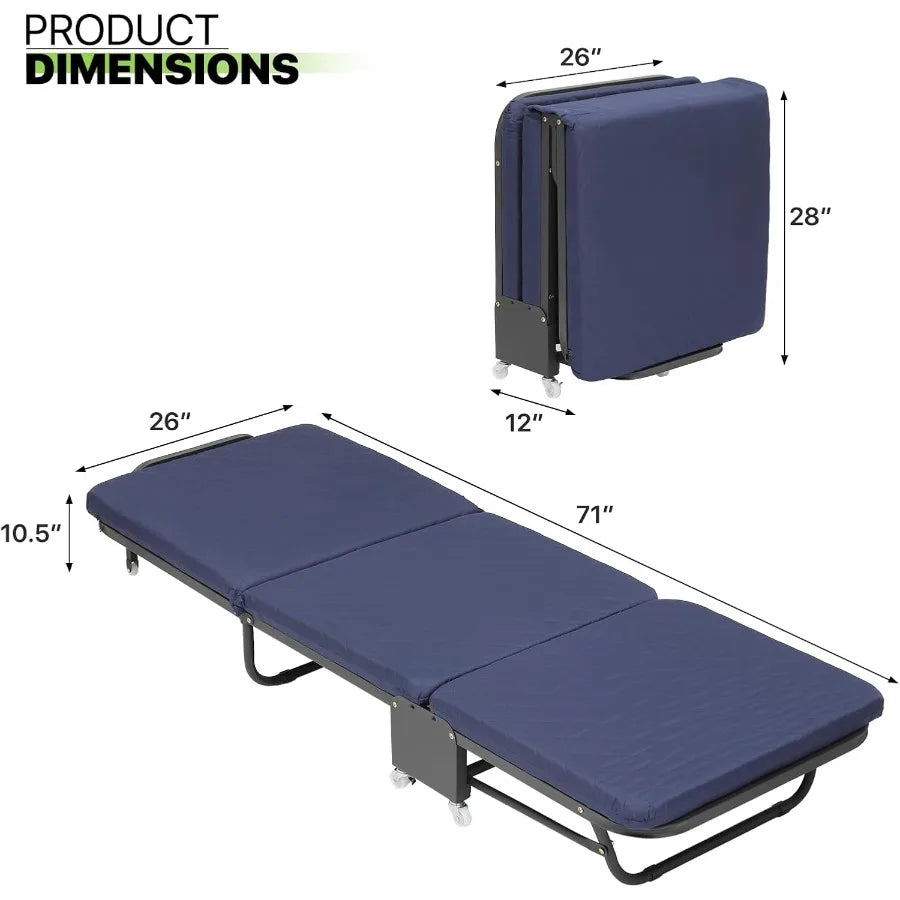Folding Cot for Adults with Mattress
