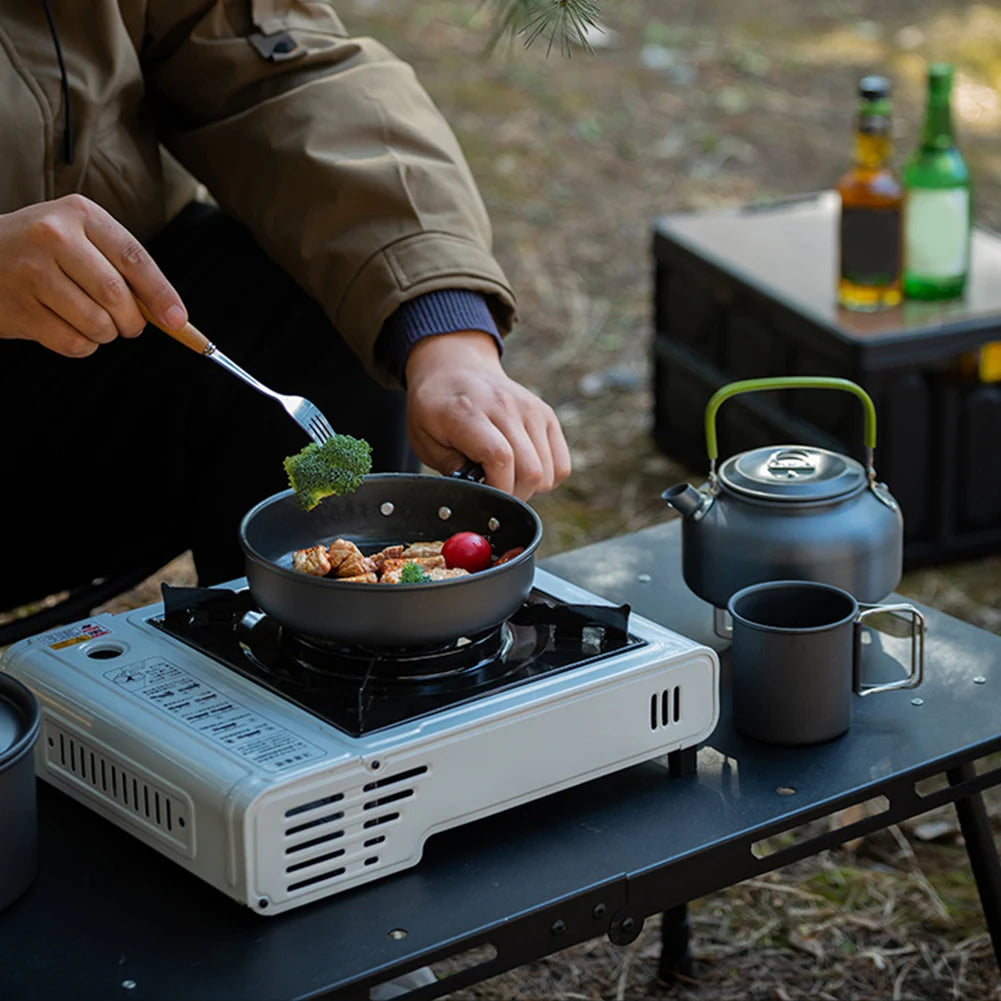 3PCS Camping Cookware Set Pot Pan Kettle Set Portable Cooker