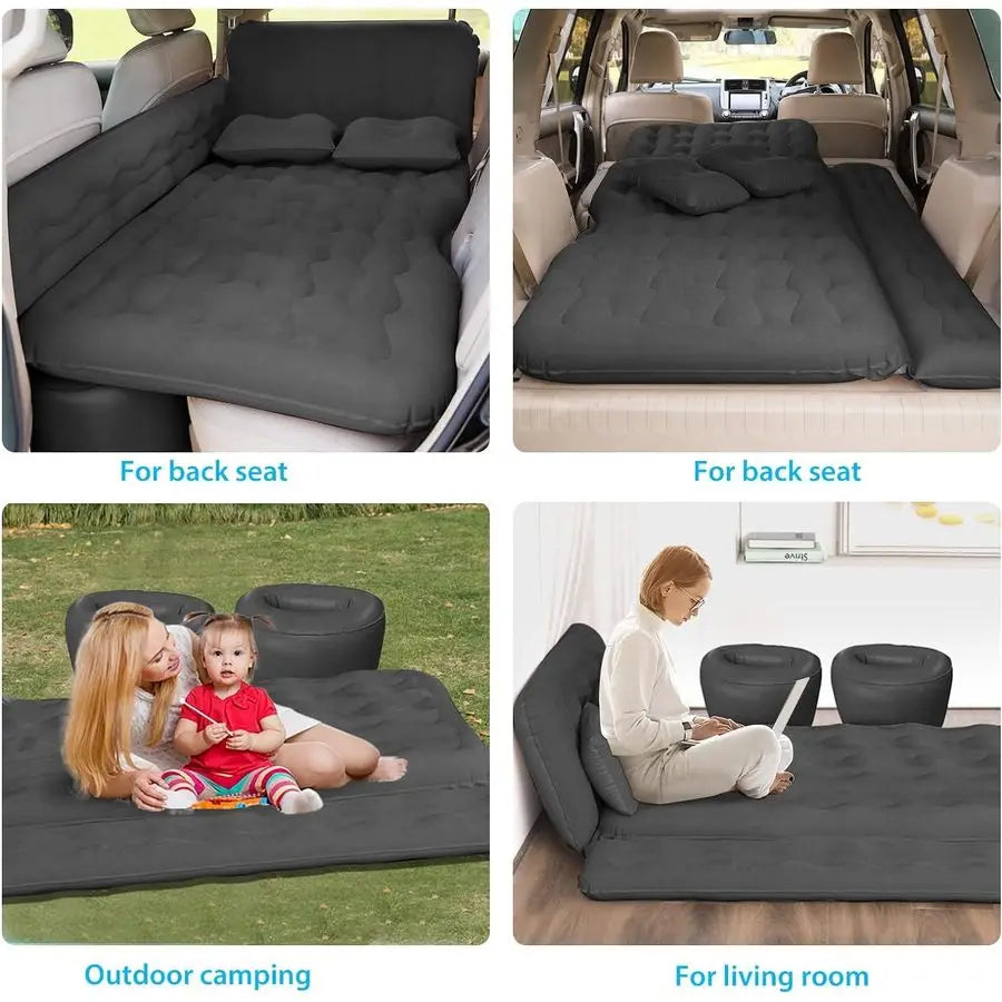 Car Air Mattress with Electric Pump, 2 Inflatable Pillows