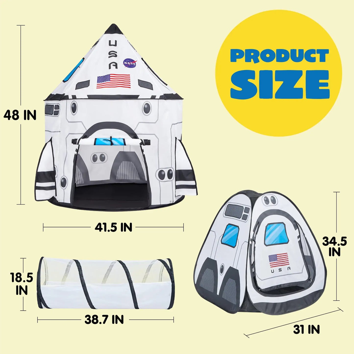 Pop up Playhouse with Tunnel 3-Piece Play Tent